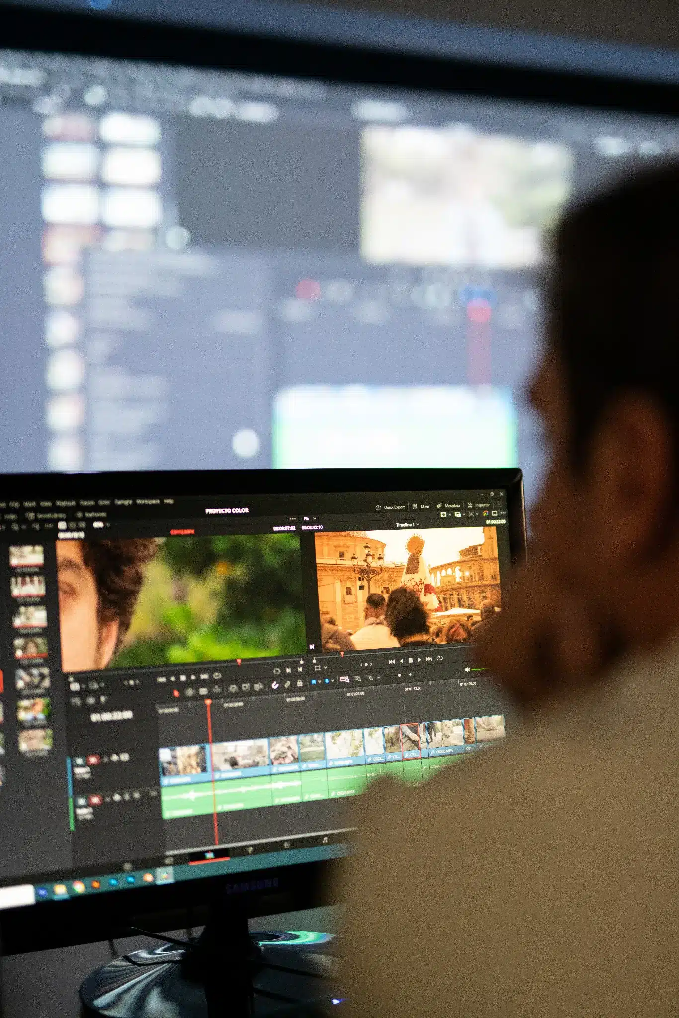 Clase de postproducción audiovisual con DaVinci Resolve en Escuela Mastermedia Valencia